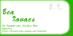 bea kovacs business card