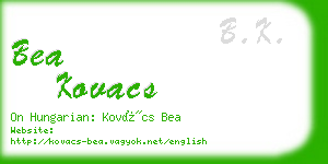 bea kovacs business card